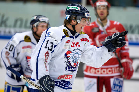 Joakim Eriksson, Linköping gör 0-1 (jubel)