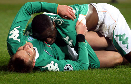 Markus Rosenberg och Boubacar Sanogo, Bremen, jubel