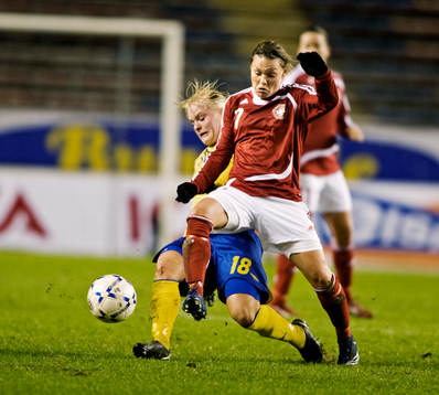 Nilla Fischer, Sverige, och Camilla Paaske Sørensen,