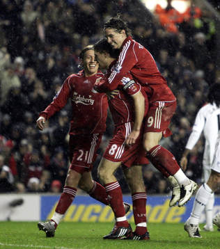 Steven Gerrard, Lucas Leiva och Fernando Torres, LIverpool,