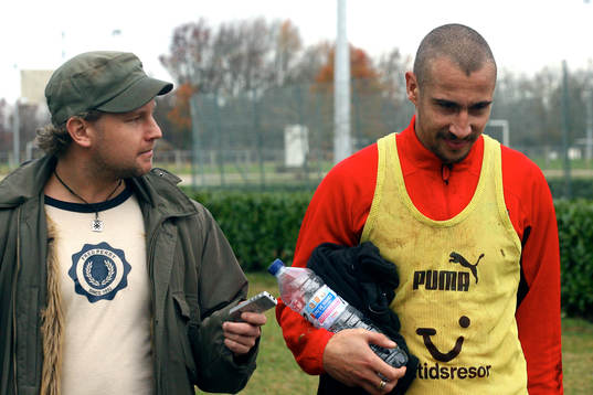 Henrik Larsson, Helsingborg och Robert Laul, reporter,