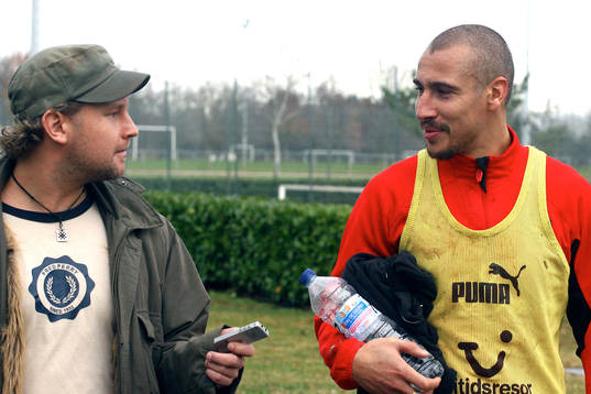 Henrik Larsson, Helsingborg och Robert Laul, reporter,