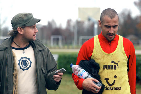 Henrik Larsson, Helsingborg och Robert Laul, reporter,