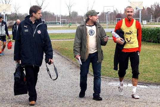 Henrik Larsson, Helsingborg och Robert Laul, reporter,