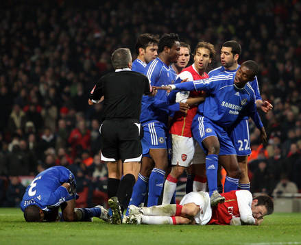 Ashley Cole och Cesc Fabregas, skada