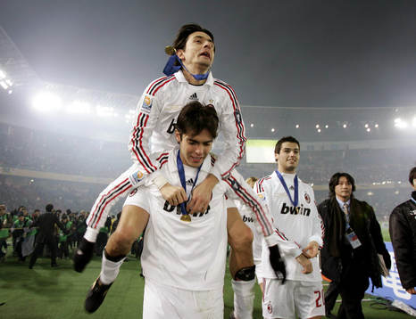 Filippo Inzaghi och Kaka, Milan, jubel