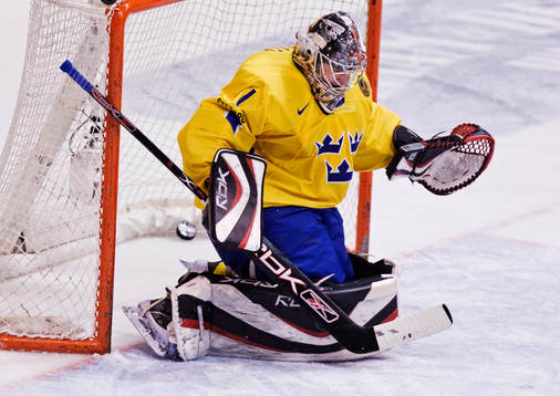 Jhonas Enroth, målvakt, Sverige, släpper in 0-1