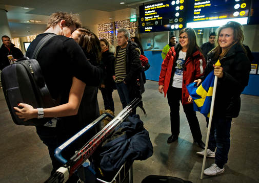 Mikael Backlund, flickvännen Amanda Wessbergh, mamma