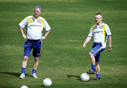 Lars Lagerbäck, förbundskapten och Roland Andersson