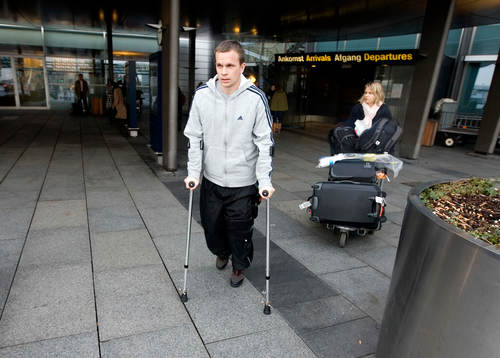 Tobias Linderoth landade på Köpenhamns flygplats Kastrup