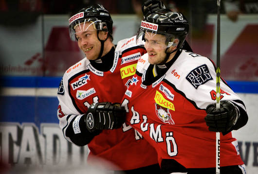 Andreas Bytröm, jubel och Mikael Wahlberg