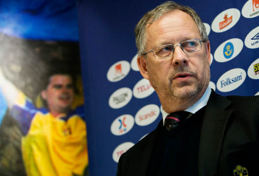 Förbundskapten Lars Lagerbäck presenterade