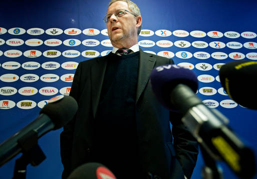 Förbundskapten Lars Lagerbäck presenterade