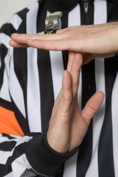 Ishockey, domare, Time-Out, tecken