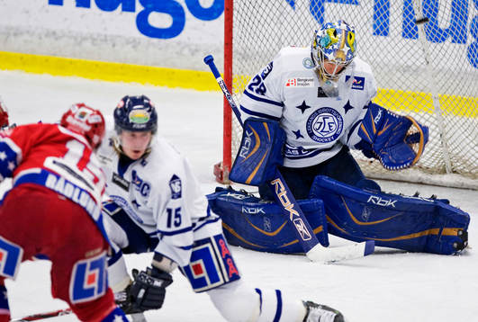 Jonas Rödlund, Huddinge och Eddie Läck, målvakt, Leksand