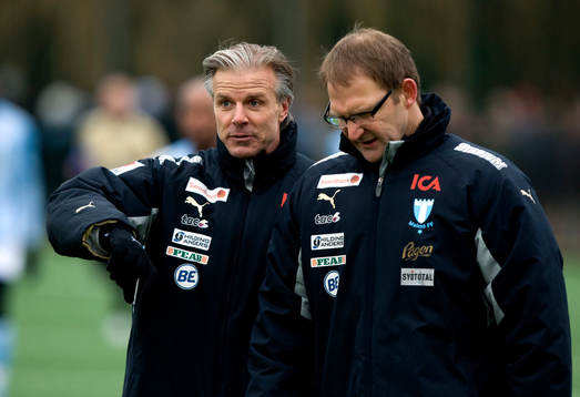 Roland Nilsson, tränare Malmö och Hans Gren, Ass.