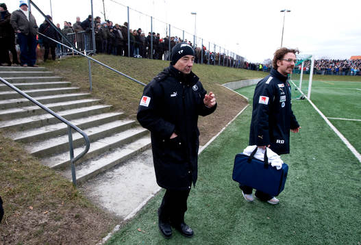 Tom Prahl, Tränare Trelleborg och Rickard Dahan,