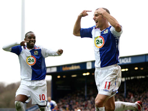 David Bentley och Benni McCarthy, Blackburn, jubel