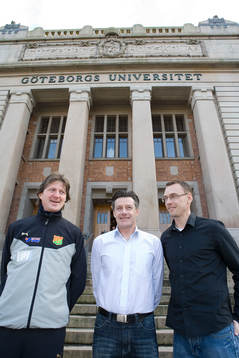 Fotbollstränarna in på universitetet: Fr v - Patrik