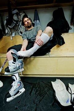 Peter Forsberg i omklädningsrummet