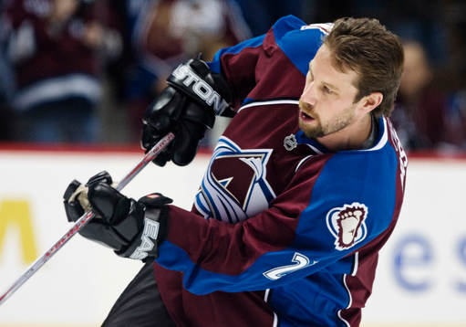 Peter Forsberg på uppvärmningen