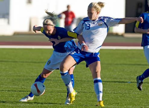 Caroline Seger, Sverige, och Leena Puranen, Finland