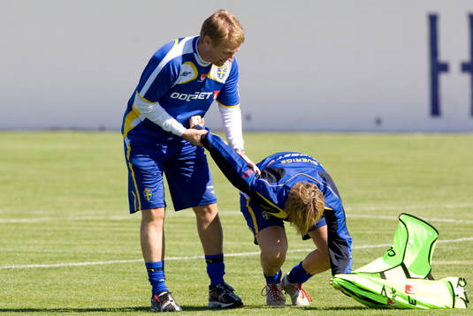 Thomas Dennerby, förbundskapten och Lilie Persson, ass