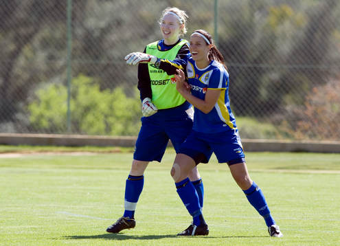 Hedvig Lindahl, målvakt och Jessica Landström
