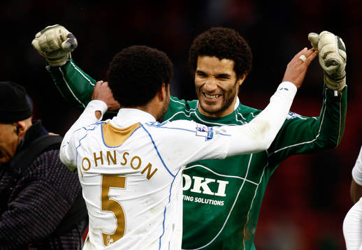 David James och Glen Johnson, jubel