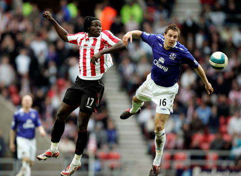 Kenwyne Jones, Sunderland och Phil Jagielka, Everton