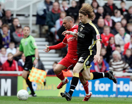 Afonso Alves, Middlesbrough och Glenn Loovens, Cardiff, i