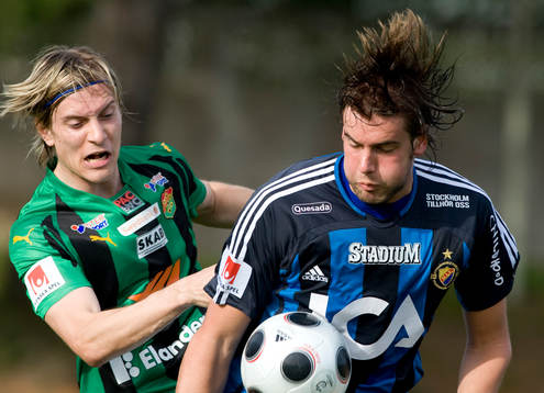 Markus Halsti, GAIS, och Mikael Dahlberg, Djurgården