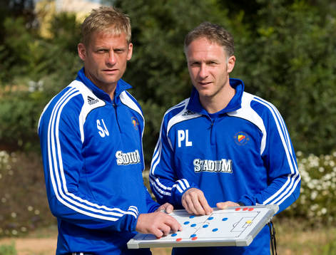 Siggi Jónsson, tränare och Paul Lindholm, assisterande