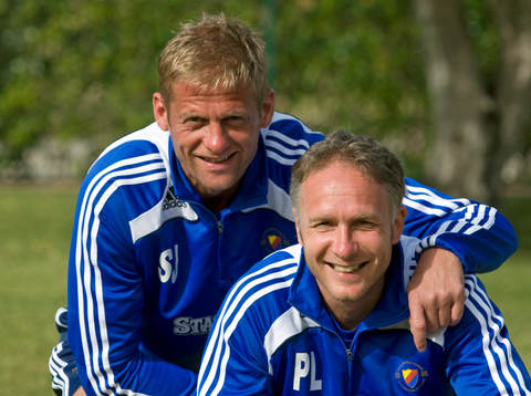 Siggi Jónsson, tränare och Paul Lindholm, assisterande