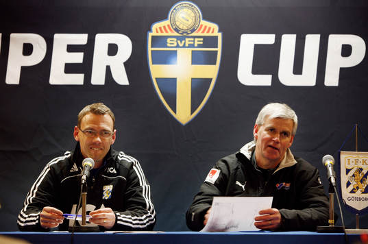Presskonferens. Jonas Olsson och Nanne Bergstrand, tränare