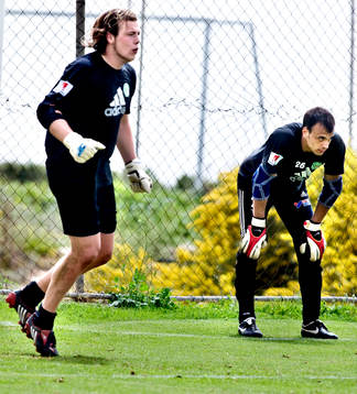 Ludwig Bergström målvakt och Djordje Pantic målvakt,