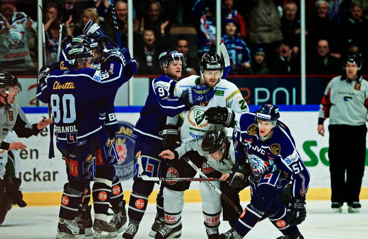 Efter att Mikael Håkanson, Linköping, gjort mål