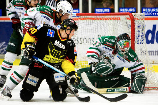 Cristopher Nihlstorp, målvakt, Rögle, Sebastian Mijer och