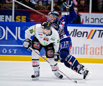 Dominik Granak, Färjestad, och Patric Blomdahl, Linköping