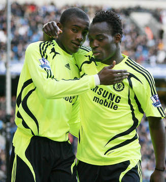 Salomon Kalou och Michael Essein, jubel