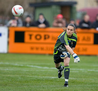 Nadine Angerer, målvakt, Djurgården fick en tuff match