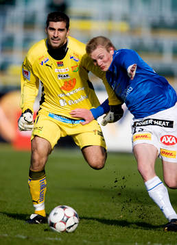 Dime Jankulovski, målvakt, Gais och Fredrik Jensen,