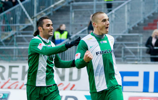 Erkan Zengin och Petter Andersson, Hammarby. Jubel