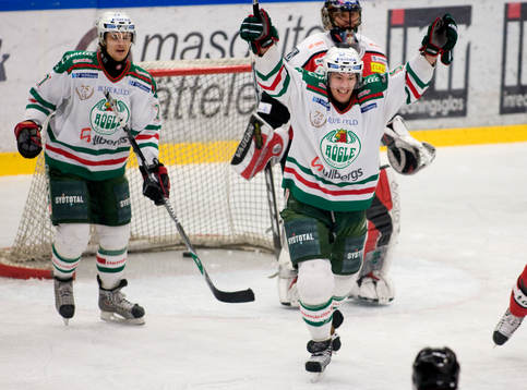 Rögle gör 1-1, Richard Demén-Willaume, Rögle, jubel