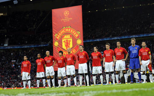 Manchester United startelva, lagbild, line up