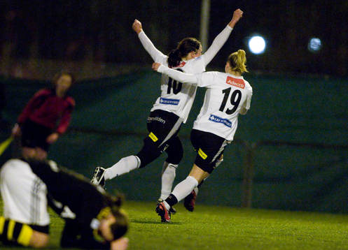 Hanna Ljungberg och Ramona Bachmann, Umeå, jubel