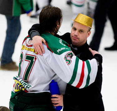 Cristopher Nihlstorp, målvakt och Peter Johansson, tränare