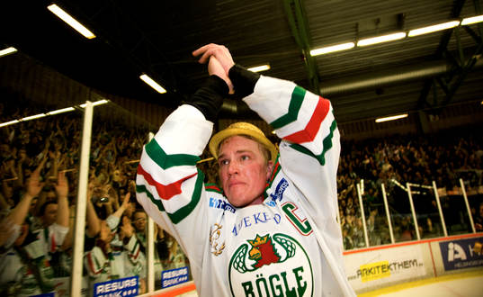Rögle klara för elitserien, jubel. Kenny Jönsson, tackar