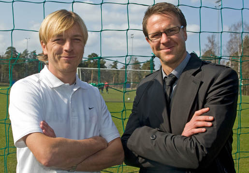 Tony Gustavsson, tränare, Hammarby, och Rikard Norling,