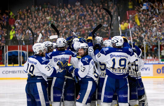 Segerjubel i HV71. Jubel, glädje